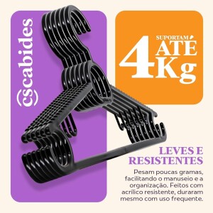 Kit com 50 Cabides Reforçado