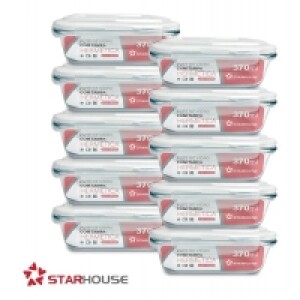 Kit 10 Potes Vidro 370ml