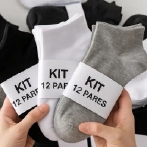 Kit 12 Pares Meia Soquete