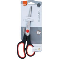 Tesoura Ergonomica Cabo Preto 17Cm-Blister