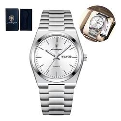 Relógio Masculino Luxuoso Prata Clássico