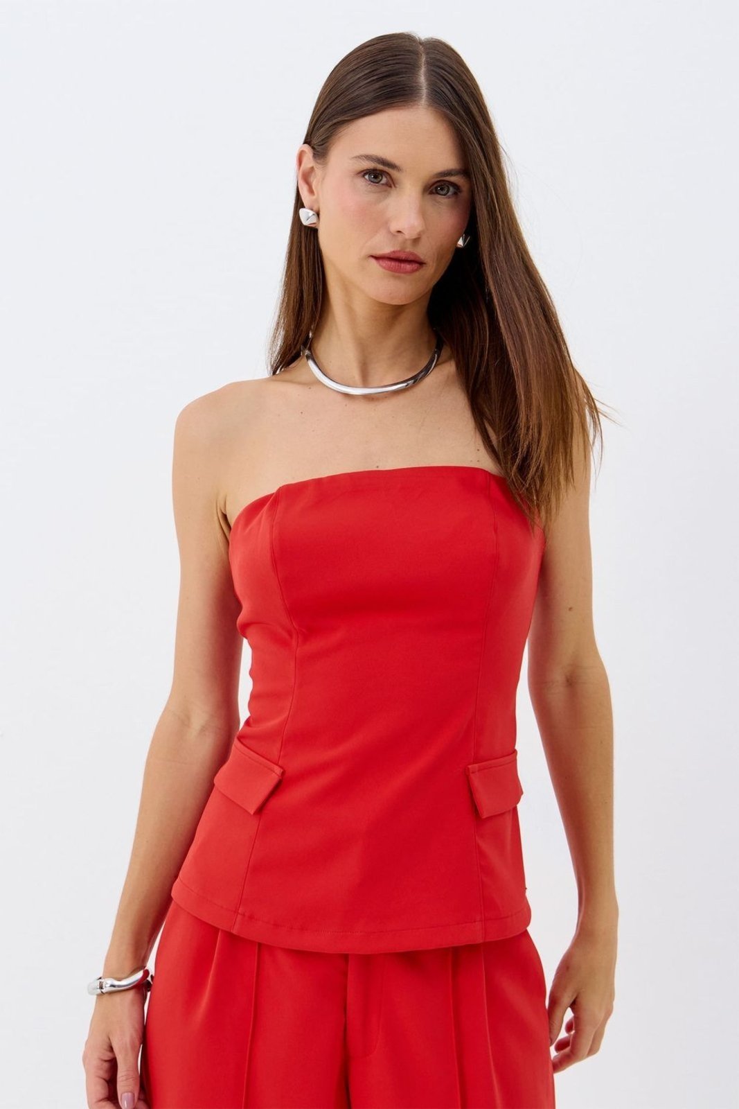 Blusa Alfaiataria Sem Alça ACT