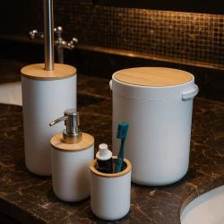 Kit Banheiro Lixeira Porta Escova