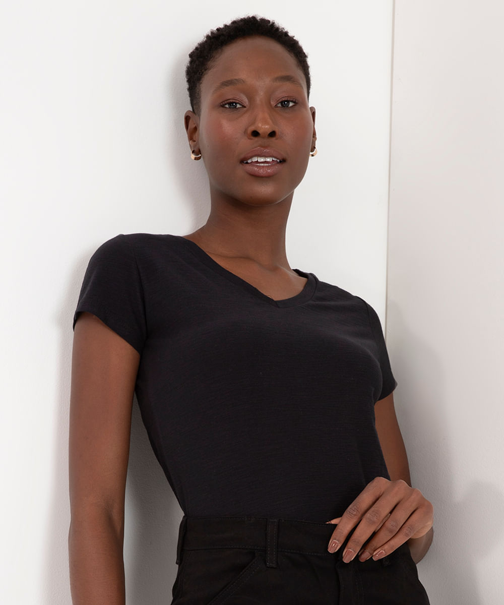 Camiseta Flamê de Algodão Básica