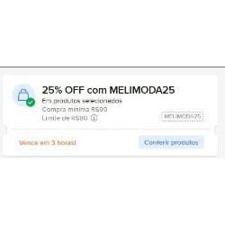 CUPOM: MELIMODA25