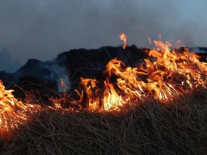Пожарные тушат горящие поля на въезде в Ставрополь
