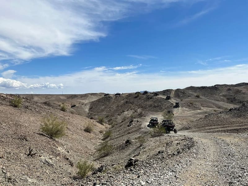 Polaris RZR on desert trail