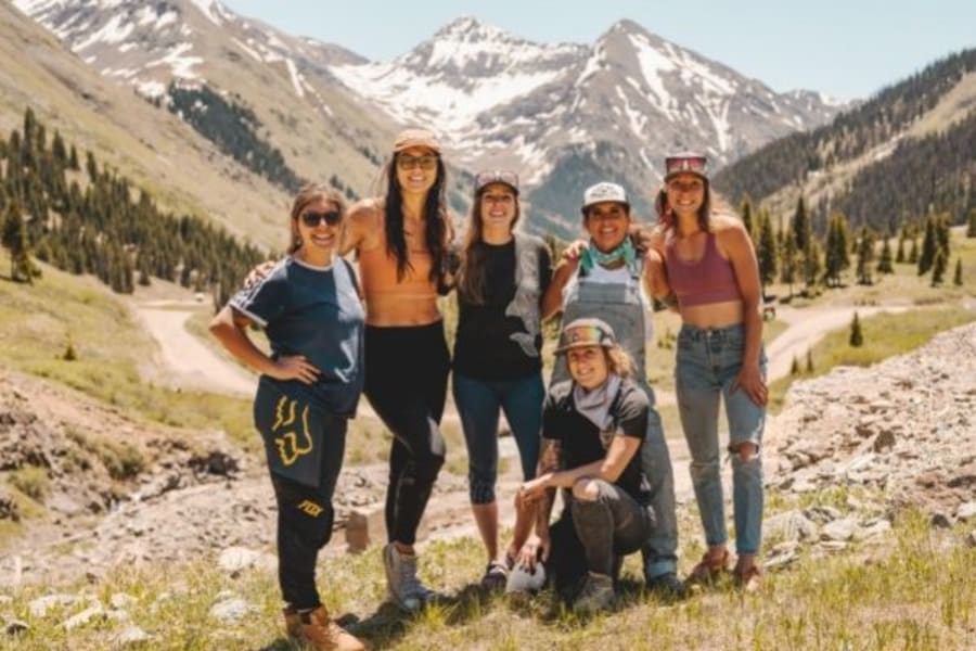 Women standing by mountains in Colorado