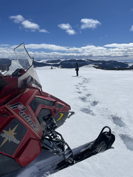 Front end of Polaris snowmobile