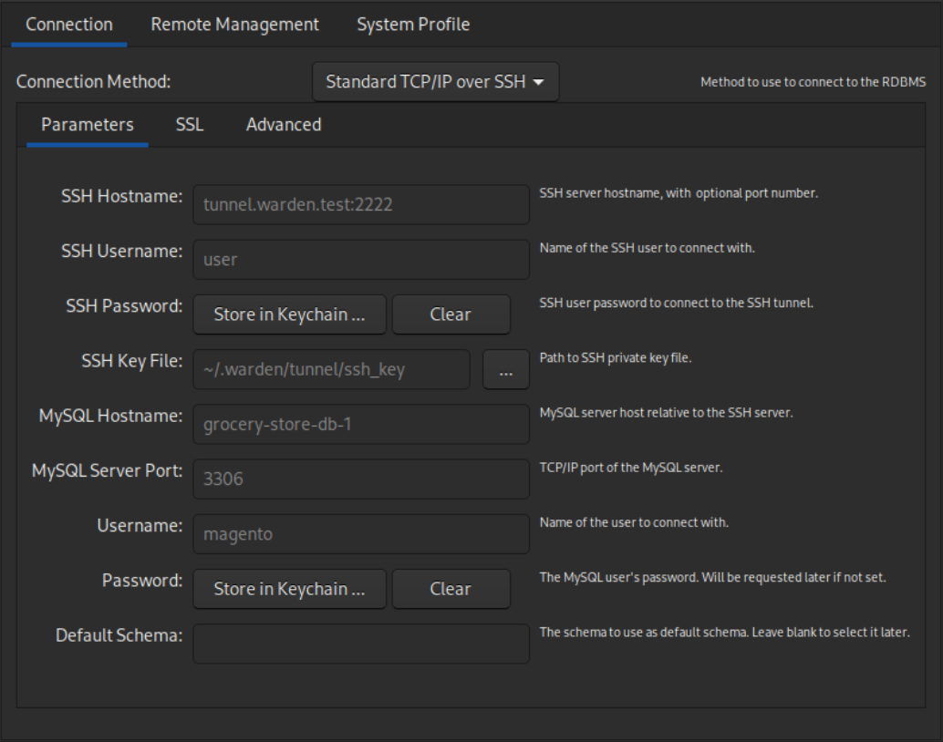 MySQL workbench setup connection