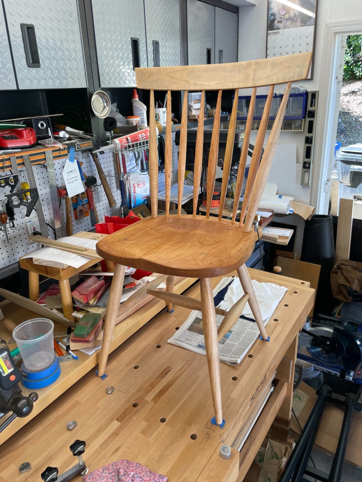 Windsor chair in workshop
