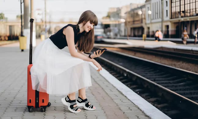 Ragazza in stazione - Preparativi per lavorare nei Night Club