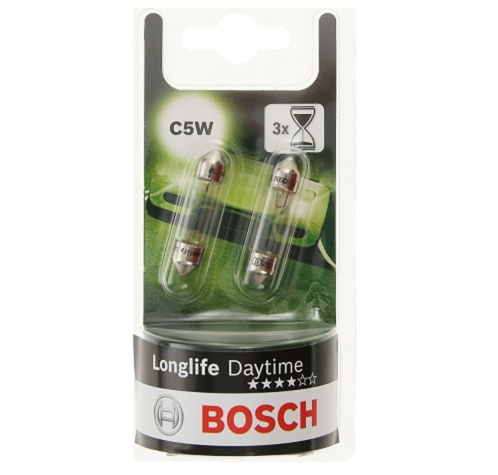 Longlife Daytime lyspære
36 mm - sett - C5W