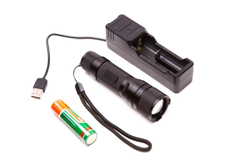 Håndlykt oppladbar 
med zoom