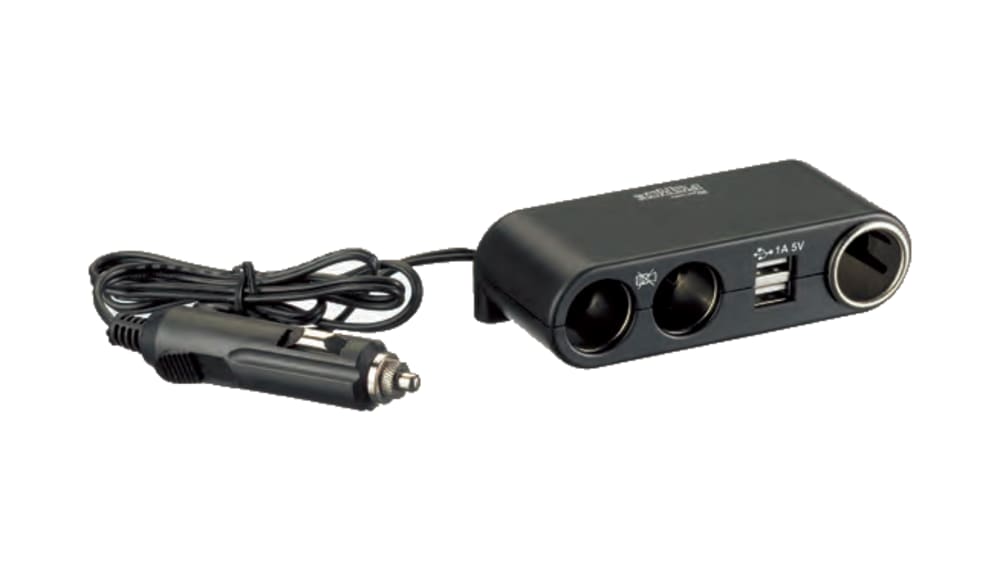 Strømuttak 
med USB 2+2+1