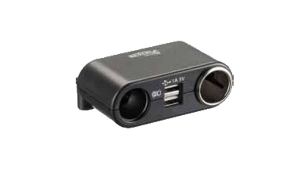 Strømuttak 
med USB 1+2+1