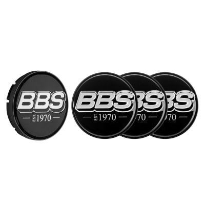 BBS 2D Center Cap est. 1970 embossed black with Logo Platinum 