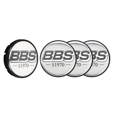 BBS 2D Center Cap est. 1970 chrome with embossed Logo Gray/White