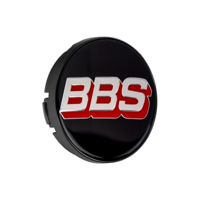 BBS 2D Center Cap embossed black with Logo Silver/Red