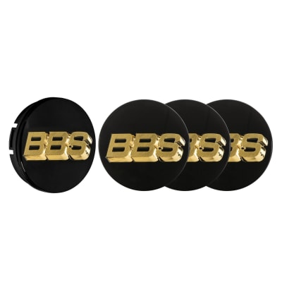 BBS 3D Center Cap black with Logo Gold