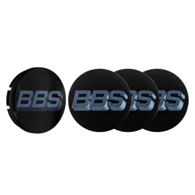 BBS 3D Center Cap black with Logo Indigo Blue