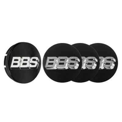 BBS 3D Center Cap black with Logo Silver/Chrome