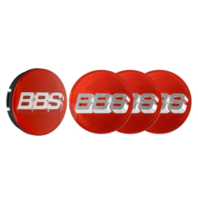 BBS 3D Center Cap red with Logo Silver/Chrome