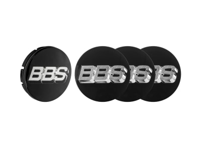 BBS Rotating 3D Center Cap black with Logo Silver/Chrome