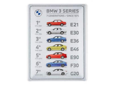BMW Metall Skilt<br />7 Generasjoner