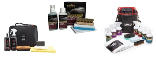 Skinn og tekstilpleiesett