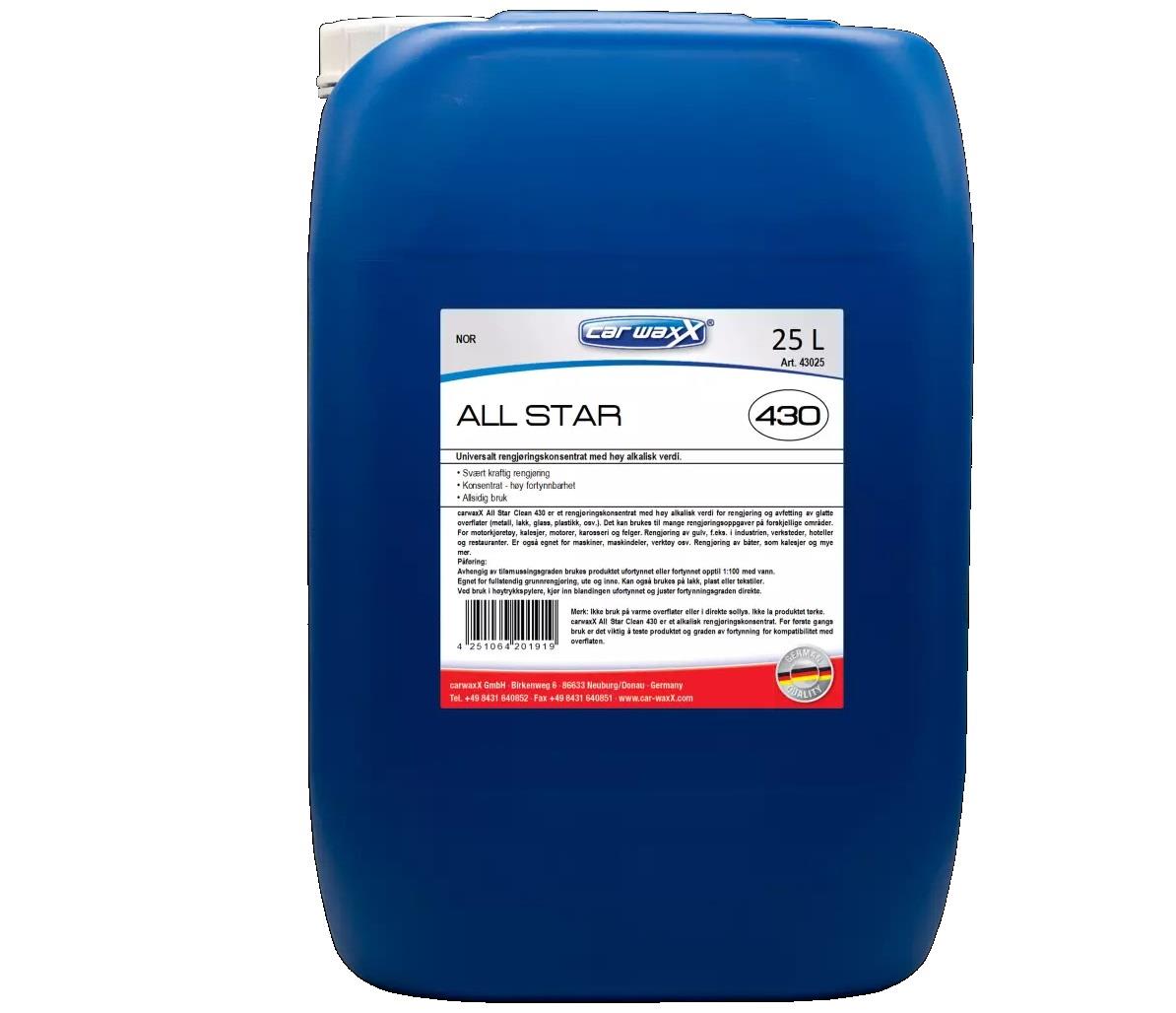 Høyalkalisk forvask<br />Allstar Clean 430