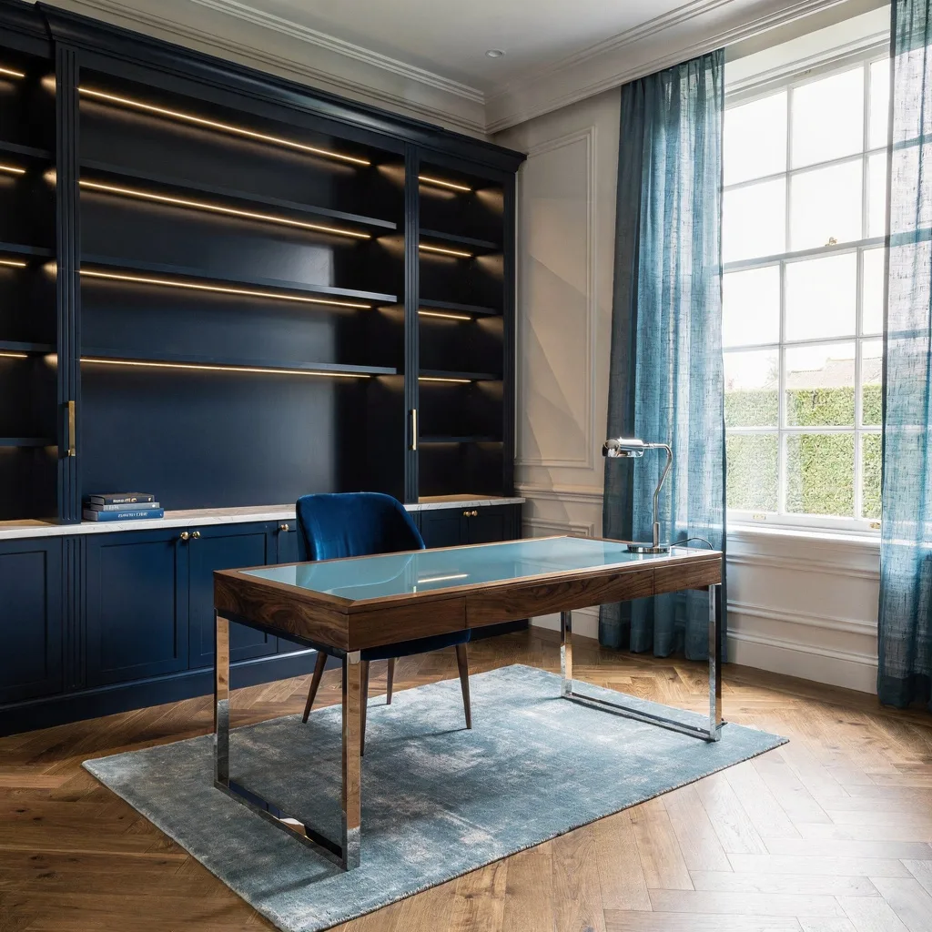 Go Full Dark Mode with Navy Built-Ins