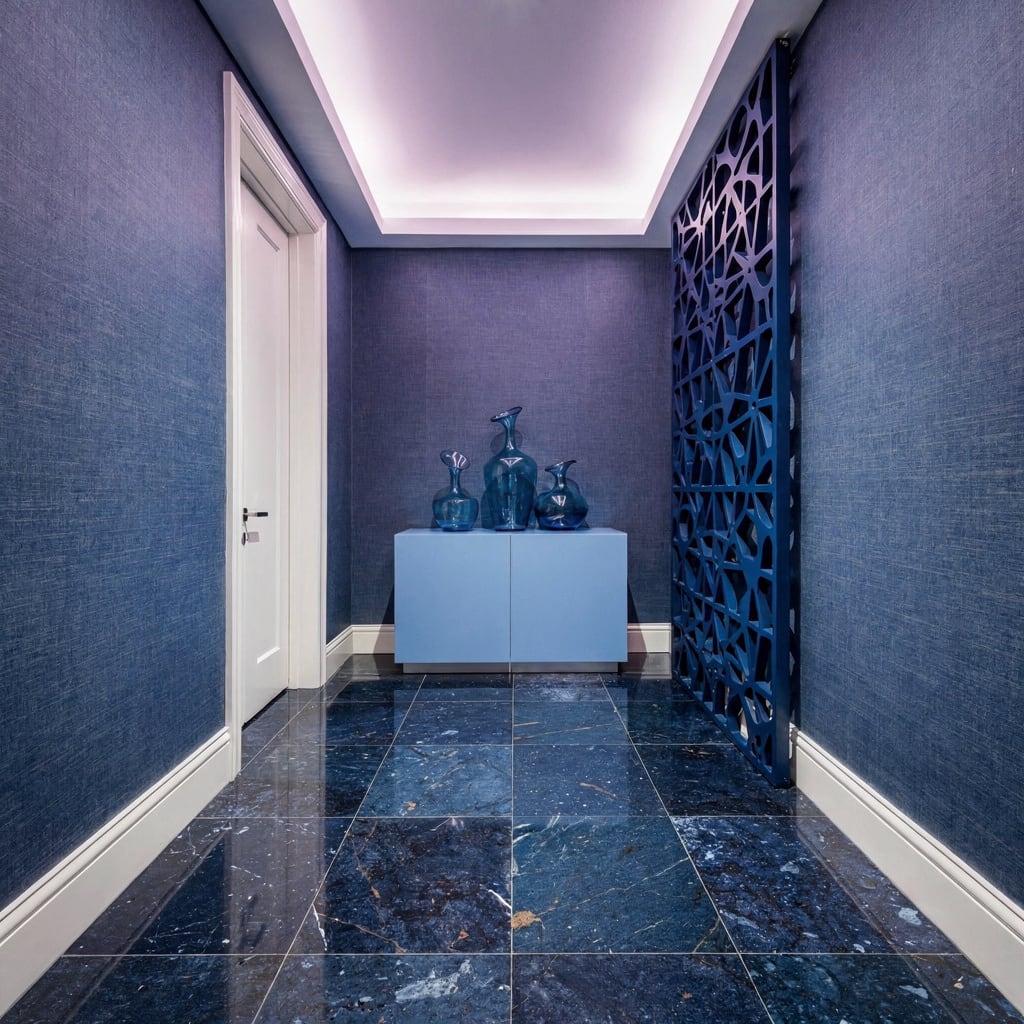 Lay Midnight Blue Basalt Tiles for Depth