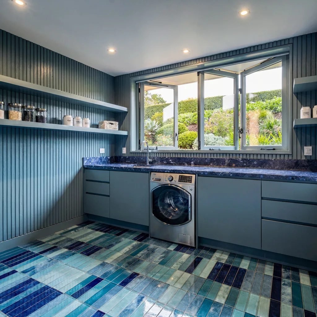 Create Movement with Blue Slat Walls