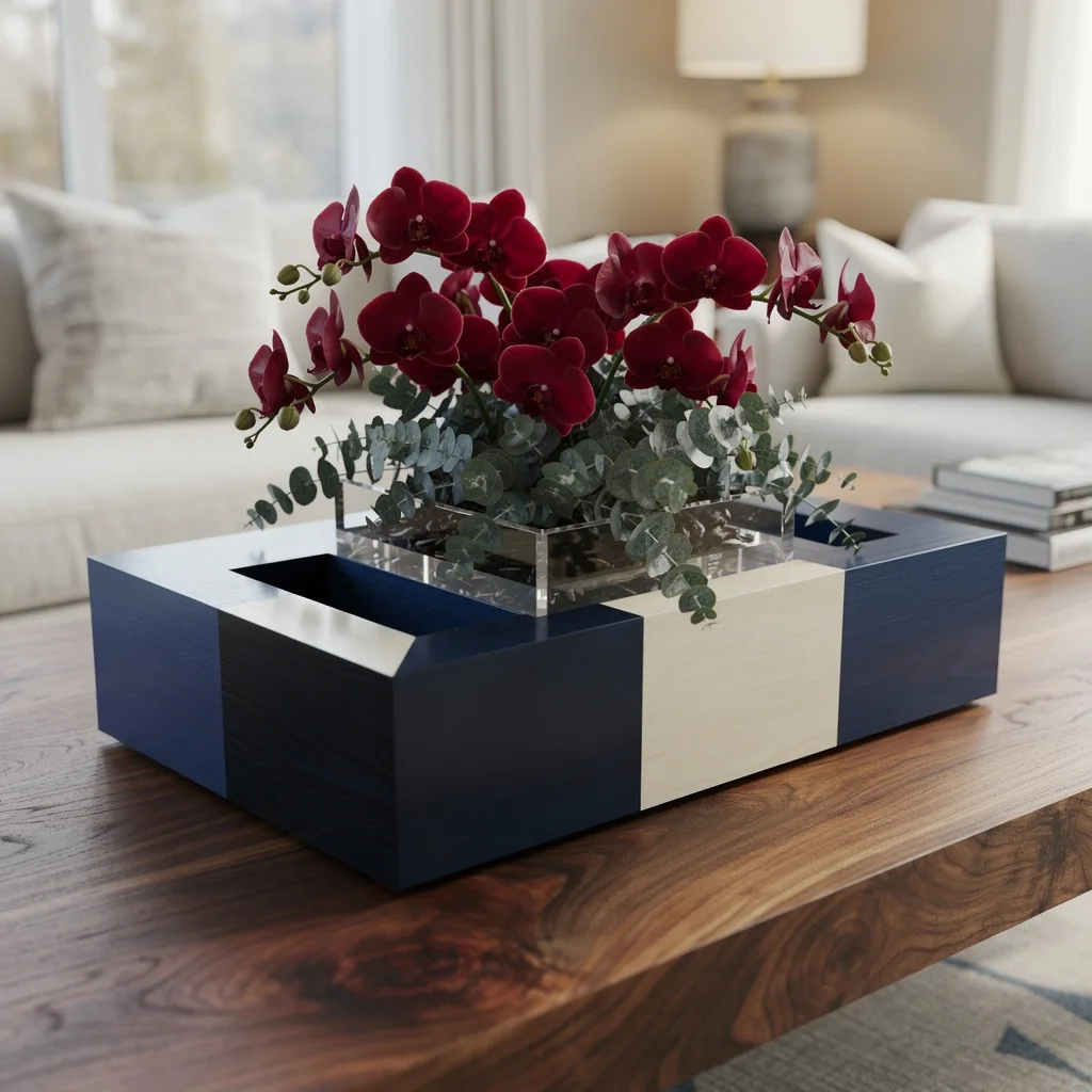 Lacquered Wood Cubes—Indigo and Cream Adulting