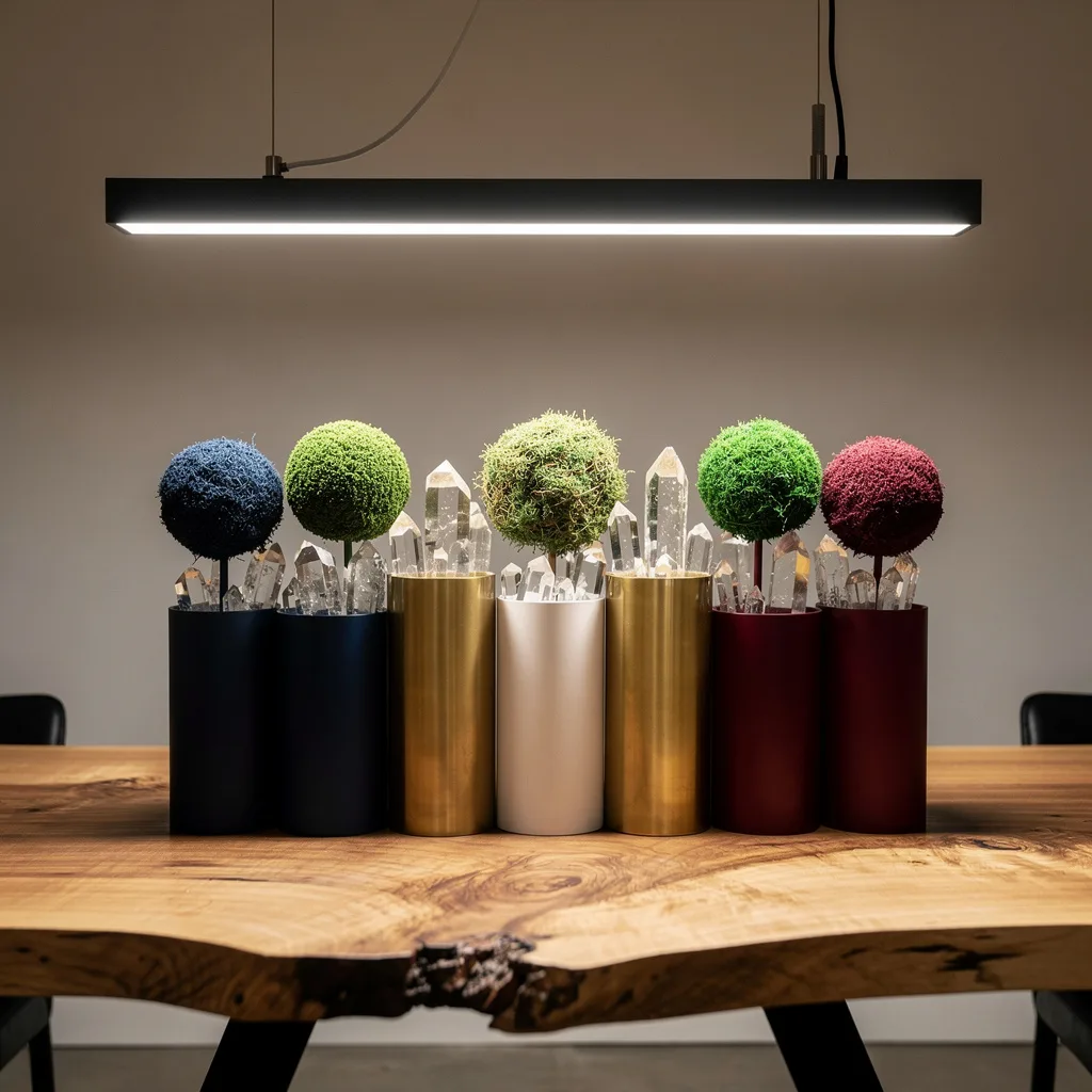 Brass Vessels & Moss—Maple Table That Delivers