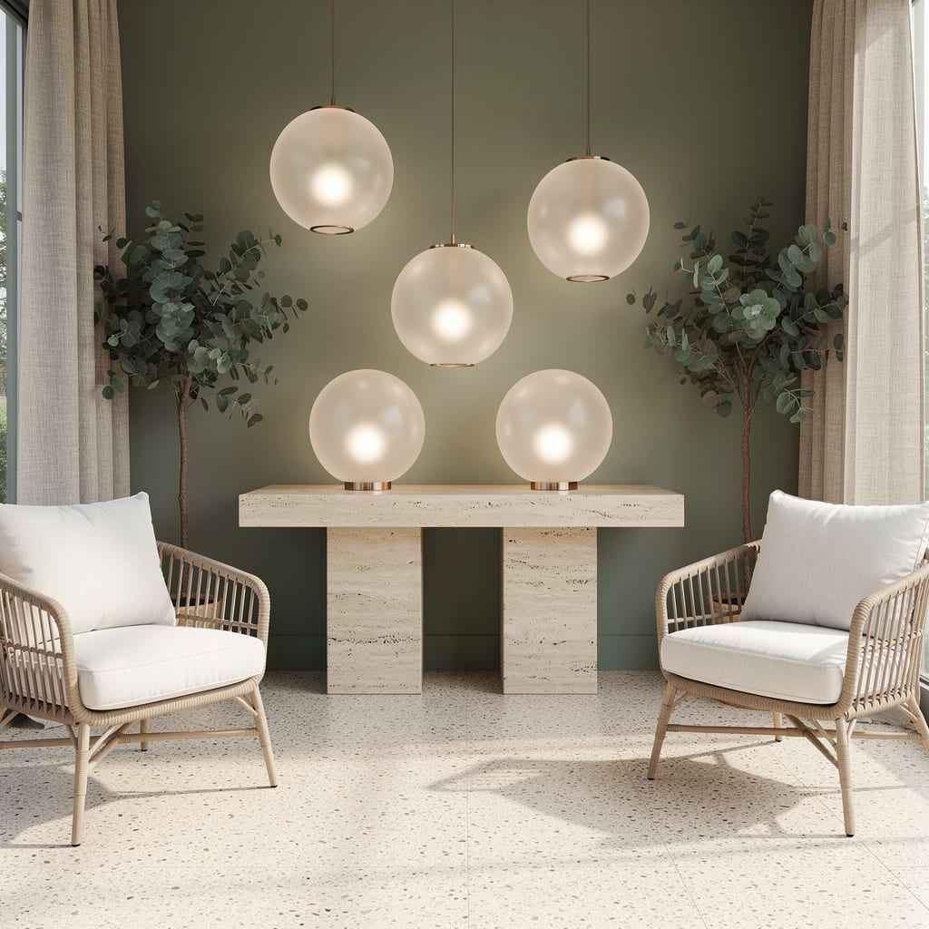 Asymmetry Wins: Frosted Glass Orbs for Your Sunroom