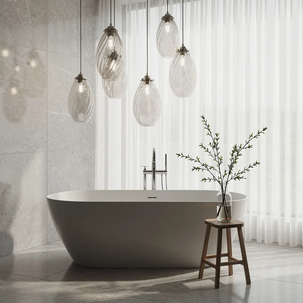 Spa Vibes: Teardrop Glass Lanterns for Your Bathroom