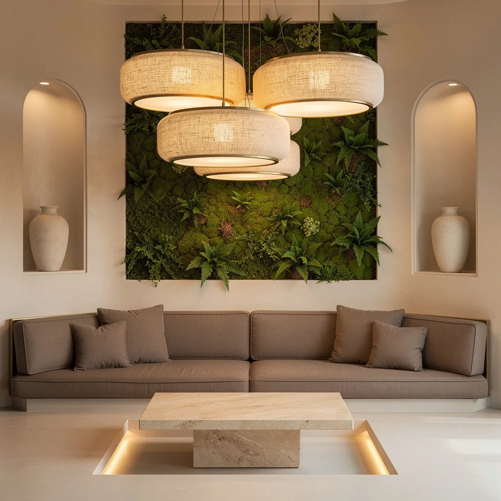 Textile Magic: Linen Lanterns in Your Sunken Lounge