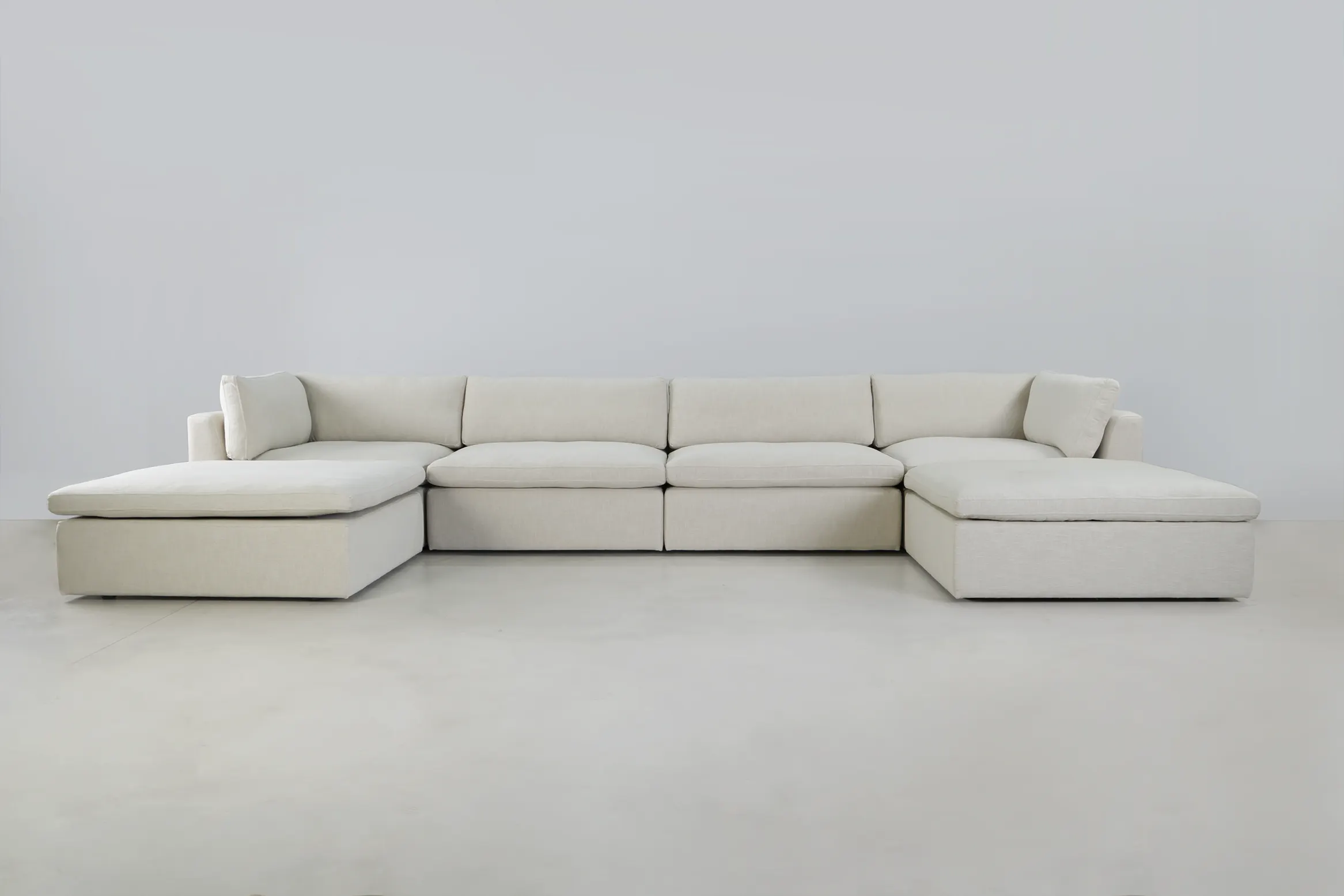Skye Modular 4 Seater U Shape Ivory Couches for Sale