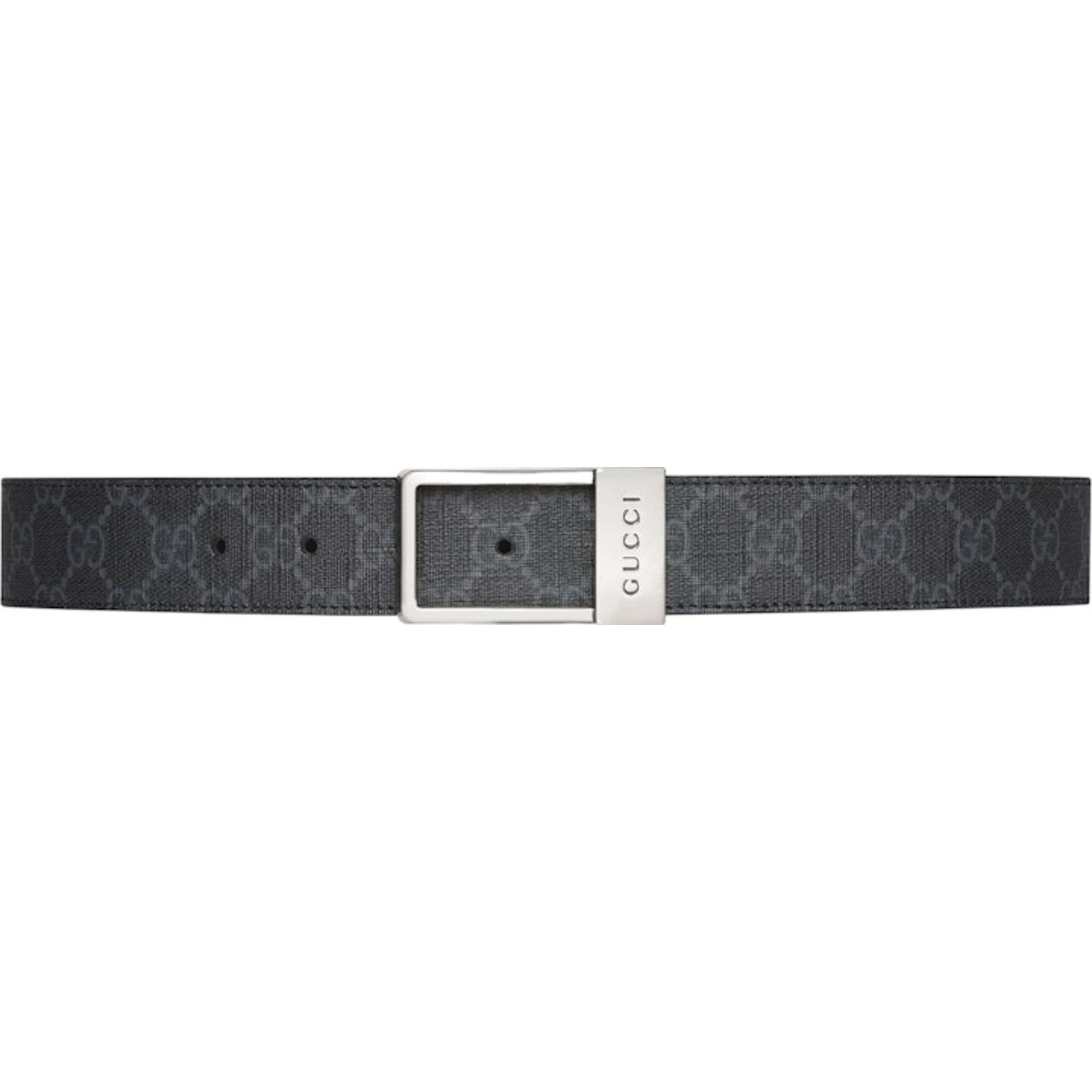 GG Belt with Rectangular Buckle GG Supreme Black