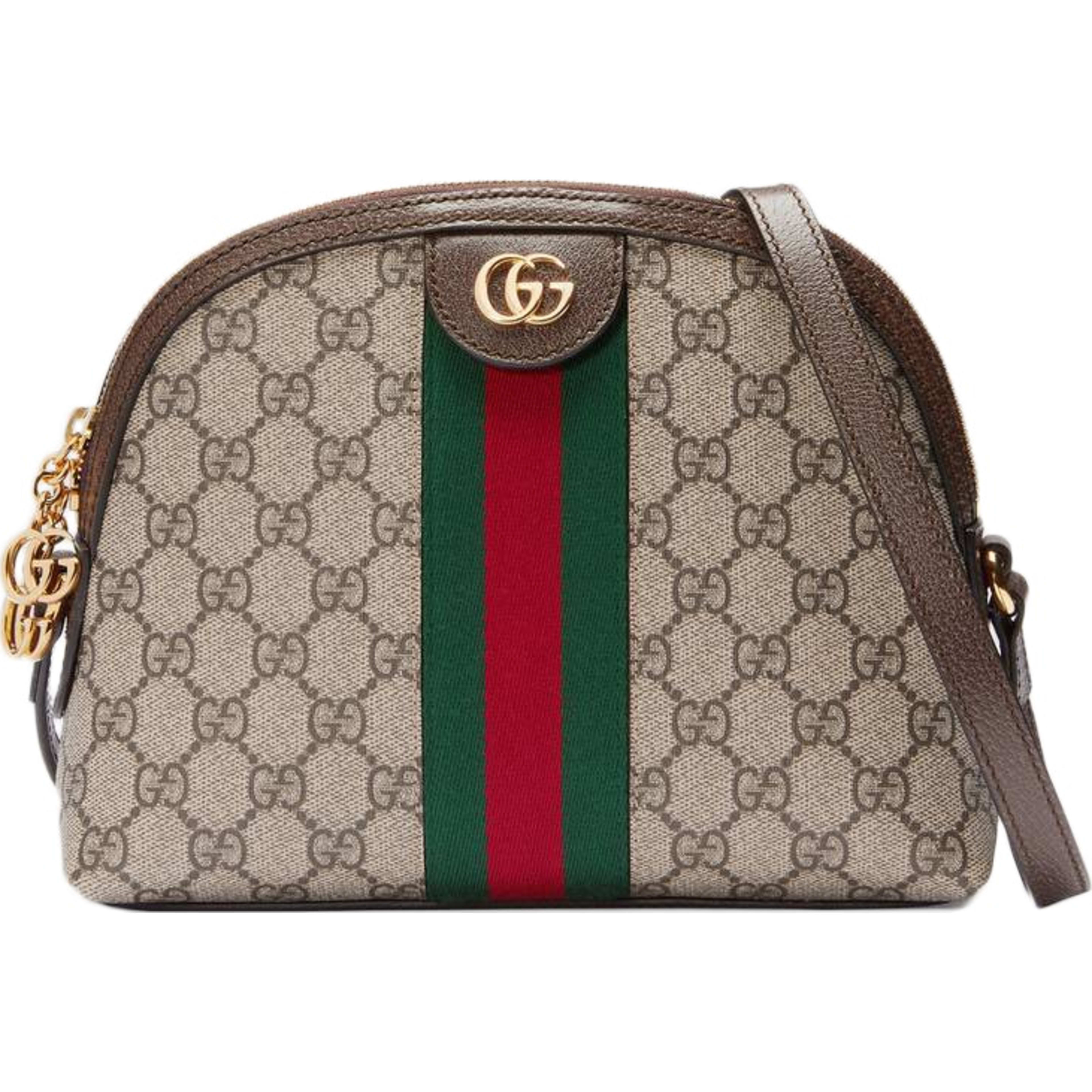 Gucci Ophidia GG Web Shoulder Small Beige