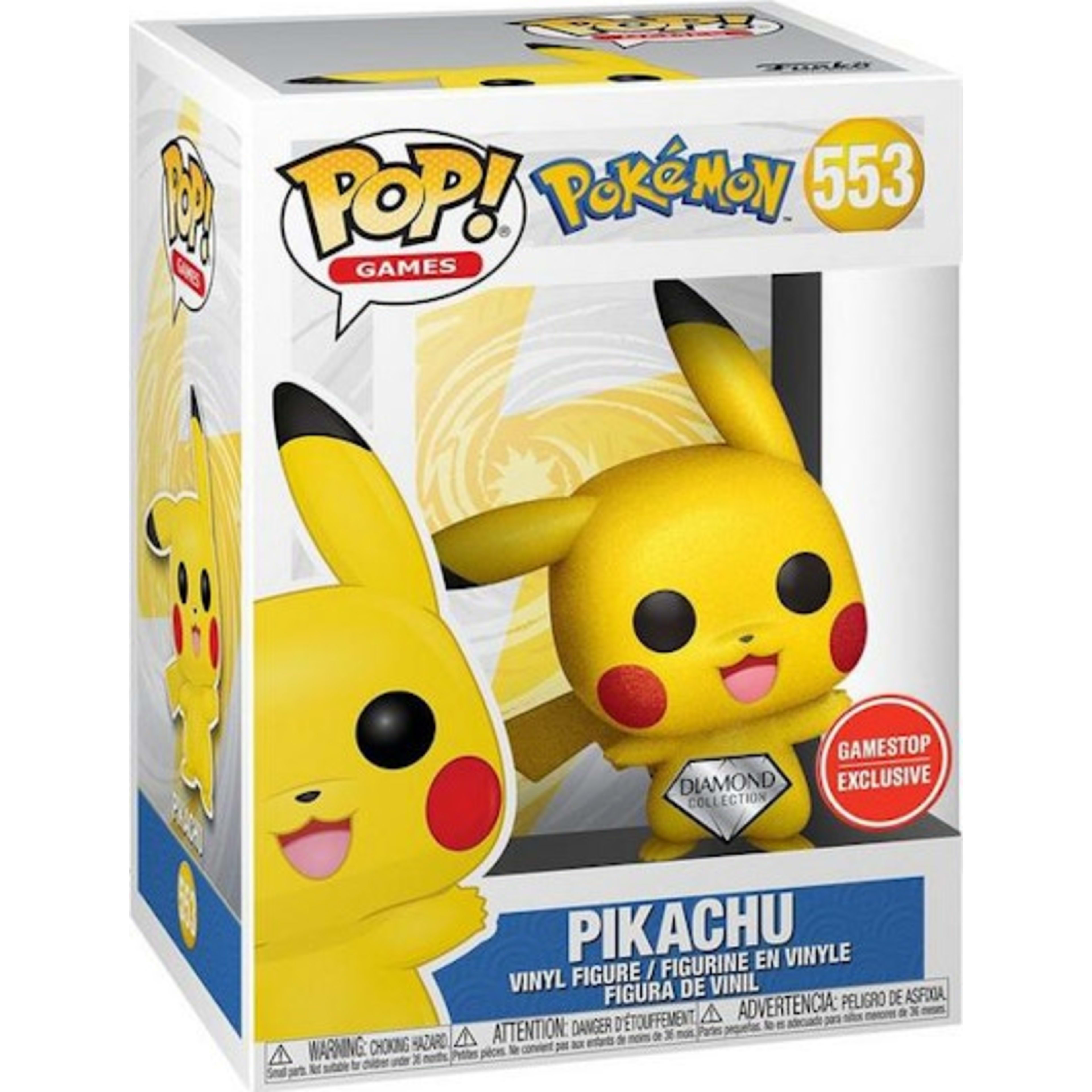 Funko Pop! Games Pokemon Pikachu Waving Diamond Collection GameStop Exclusive Figure #553