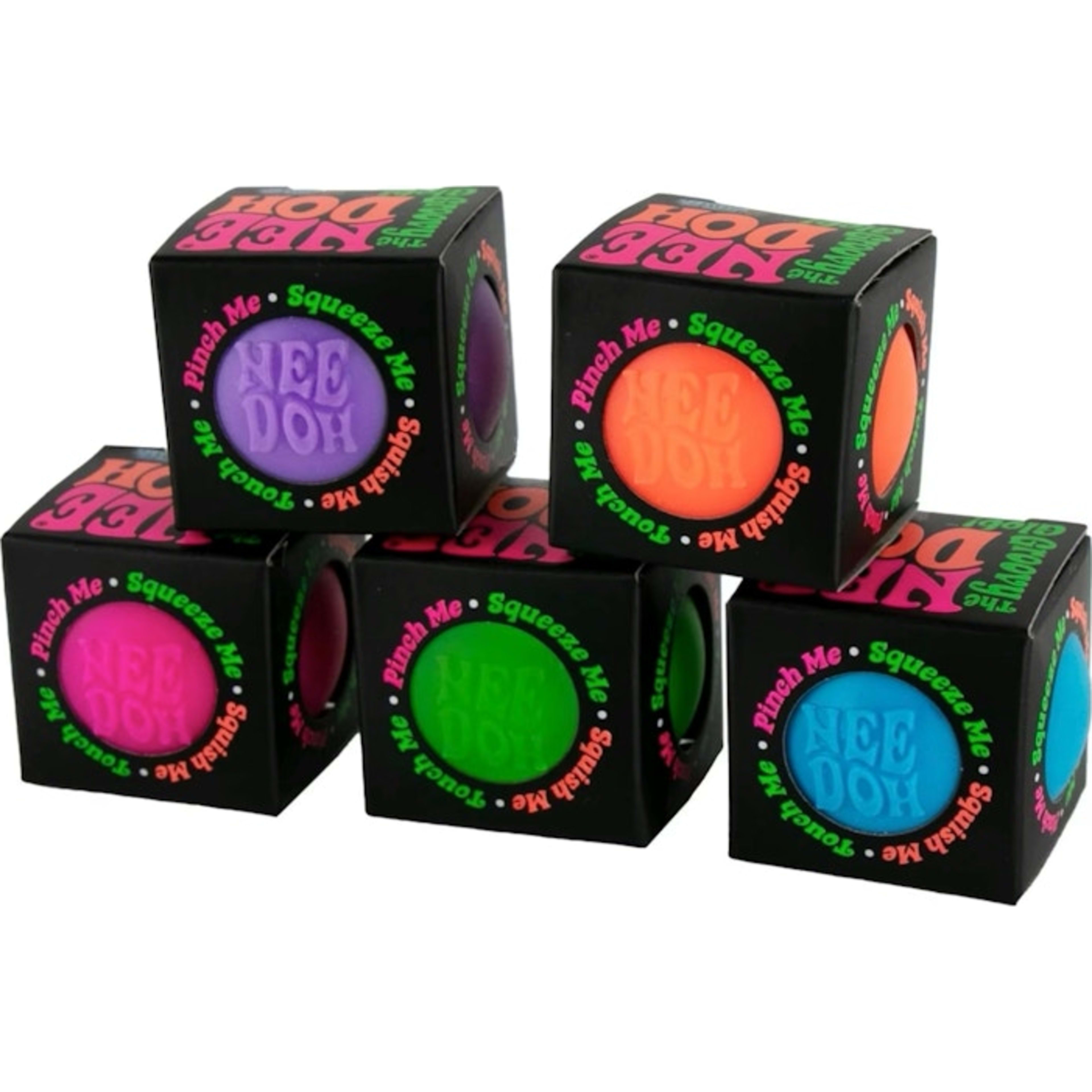 NeeDoh Groovy Glob From the World’s Smallest Line Squishy Fidget Toy (Set of 5) Pink/ Blue/ Green/ Orange/ Purple