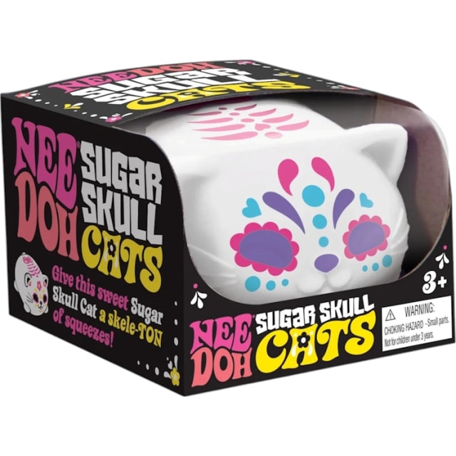 NeeDoh Sugar Skull Cool Cats Squishy Fidget Toy Pink