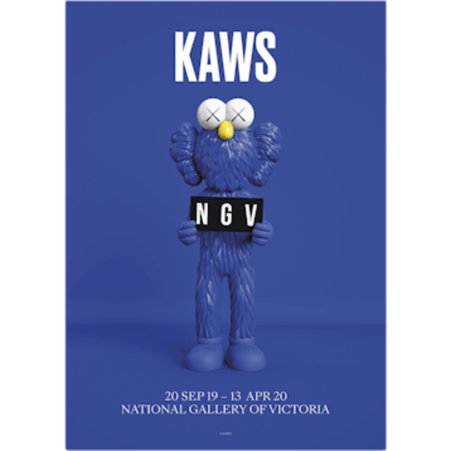 KAWS x NGV BFF Exhibition Poster Blue