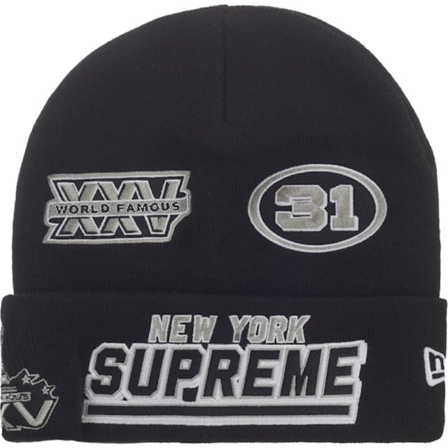 Supreme New Era Football Beanie Black