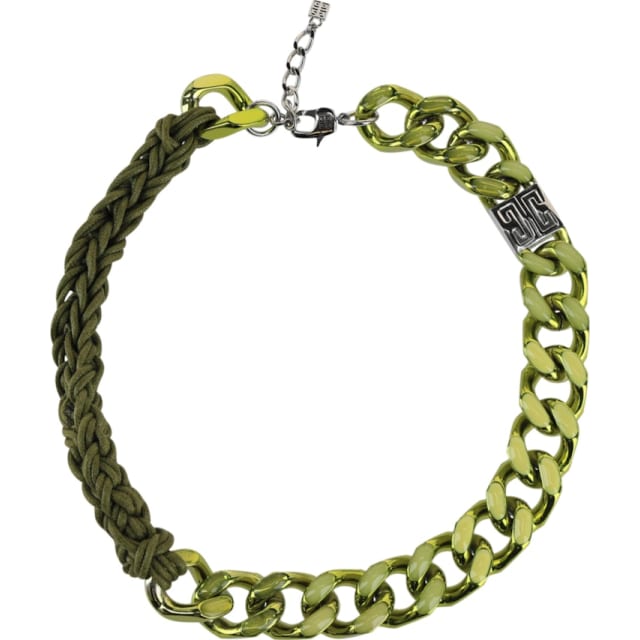 Givenchy Mixed Medium Chain-Link Necklace Lime