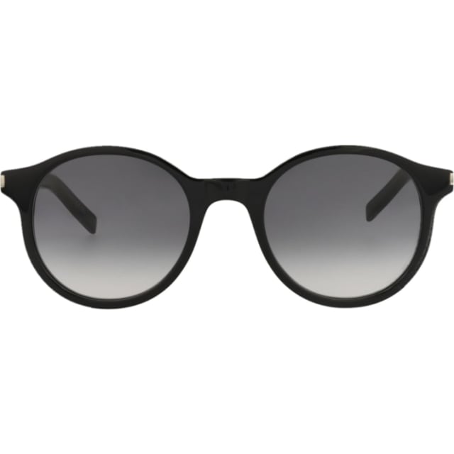 Saint Laurent Round-Frame Acetate Sunglasses Black Black Grey (SL521-30013043-001)