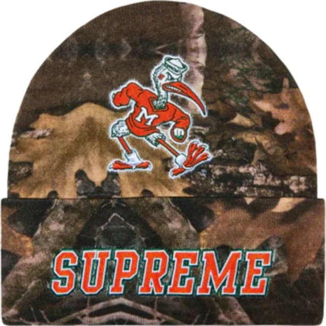 Supreme Mitchell & Ness NCAA Beanie Woodland Camo